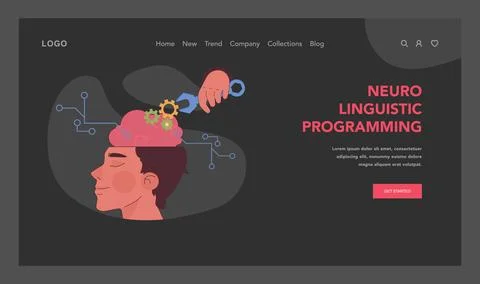 Neuro-linguistic programming exploration. Flat vector illustration Stockillustratie