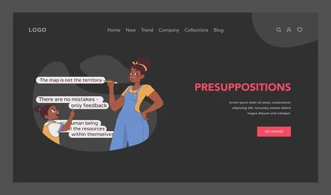 Neuro-linguistic programming foundational beliefs. Flat vector illustration Illustrazione stock