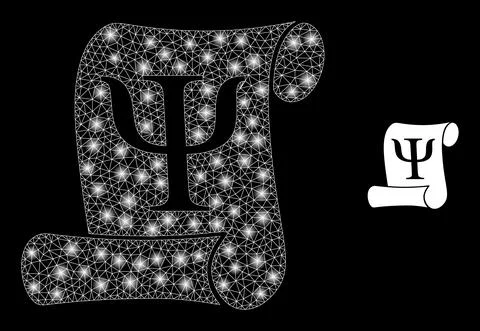 Neuro-Linguistic Programming Icon - Triangulated Mesh with Light Spots Stock Illustration
