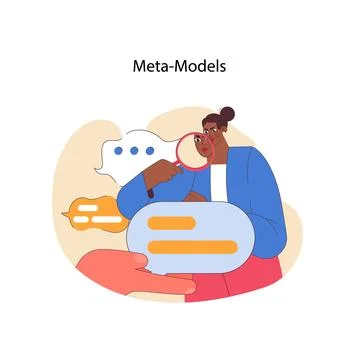 Neuro-linguistic programming meta-models concept. Flat vector illustration Stock Illustration