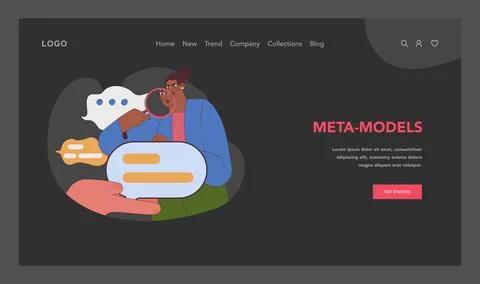 Neuro-linguistic programming meta-models concept. Flat vector illustration Stockillustratie