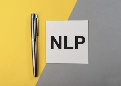 Neuro-linguistic programming, NLP acronym on papers Stockfoto's