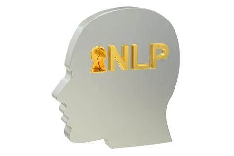 Neuro-linguistic programming NLP concept, 3D rendering Illustrazione stock
