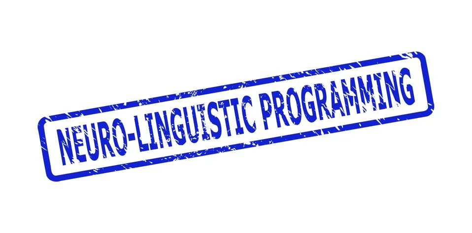 NEURO-LINGUISTIC PROGRAMMING Stamp Seal with Distress Surface and Rounded Illustrazione stock