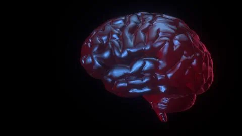 Neuro technology for human brain concept 3d render. Artificial intelligence Stock Illustration