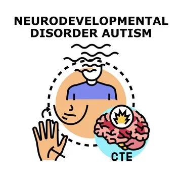 Neurodevelopmental disorder autism brain activity concept icon Stock Illustration