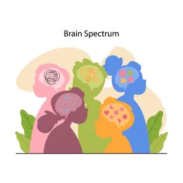 Neurodiversity. Cognitive development spectrum. Mental health Stock Illustration