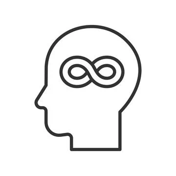 Neurodiversity icon in line design. brain, diversity, mental health, inclusion Illustration