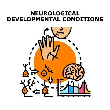 Neurological developmental conditions vector illustration concept Illustrazione stock