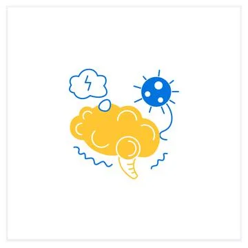 Neurological disorder flat icon 库存插图