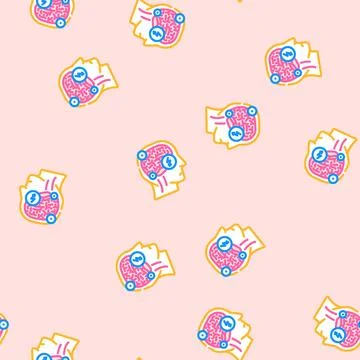 Neurological disorders vector seamless pattern イラスト素材