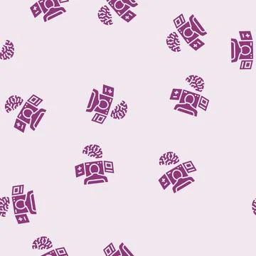 Neurological expertise glyph seamless pattern Stock Illustration