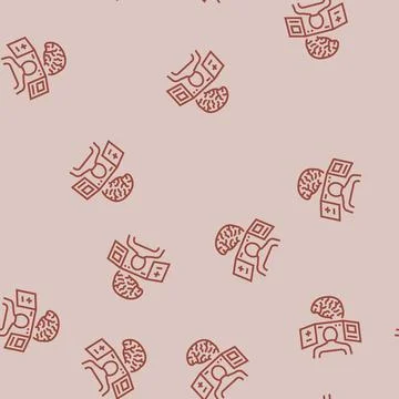 Neurological expertise line seamless pattern Stock Illustration