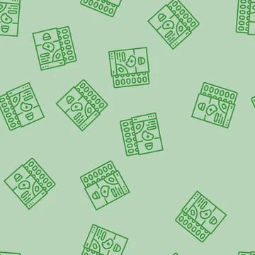 Neurological medication line seamless pattern Stock Illustration