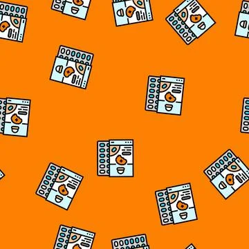 Neurological medication vector seamless pattern Stock Illustration