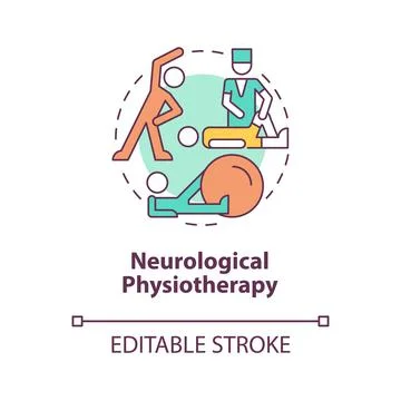 Neurological physiotherapy concept icon Stock Illustration