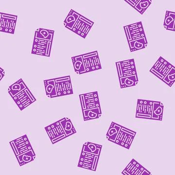 Neurological tests glyph seamless pattern Stock Illustration