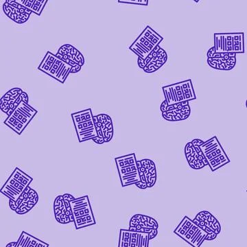 Neurological tests line vector seamless pattern Stock Illustration