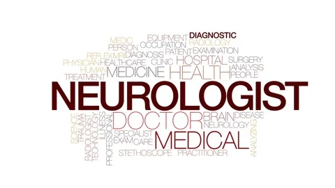 Neurologist animated word cloud, text design animation. Kinetic typography. Stock Footage 72256092