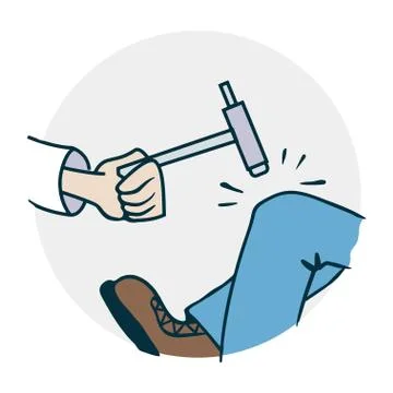 Neurologist checks reflexes Stock Illustration