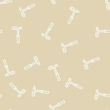 Neurologist hammer line vector seamless pattern sign Stock Illustration