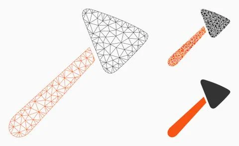 Neurologist Hammer Vector Mesh Network Model and Triangle Mosaic Icon Stock Illustration