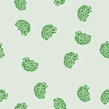 Neurology brain glyph seamless pattern Stock Illustration