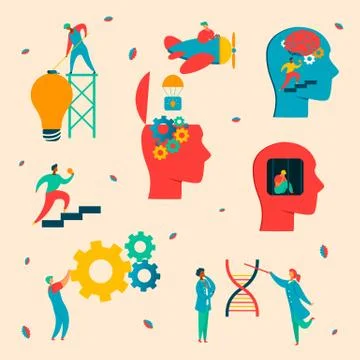 Neurology character set Stock Illustration