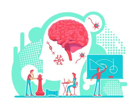 Neurology flat concept vector illustration Stock Illustration