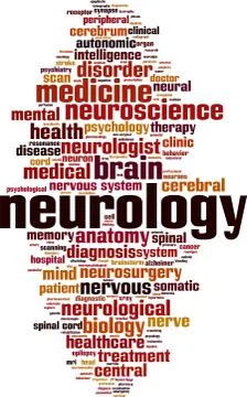 Neurology word cloud Stock Illustration