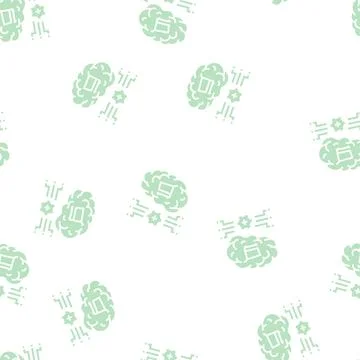Neuromarketing technology glyph seamless pattern Stock Illustration