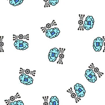 Neuromarketing technology vector seamless pattern Stock Illustration