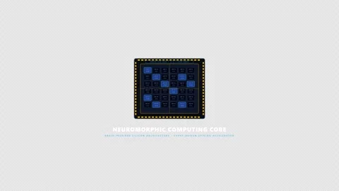 Neuromorphic Computing Spiking Neural Core Matrix HUD Stockbeeldmateriaal 346955920