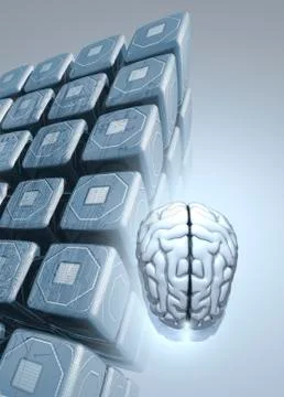 Neuromorphic engineering, illustration Stock Illustration
