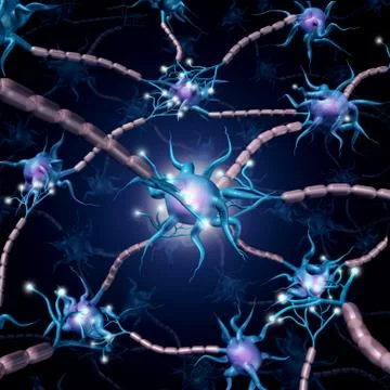 Neuron Active Cells Stock Illustration