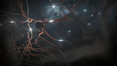 Neuron and synapses Illustrazione stock