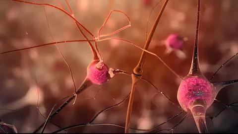 Neuron and synapses Illustrazione stock