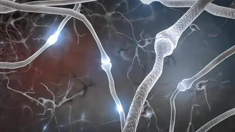 Neuron and synapses Illustrazione stock