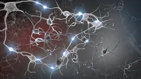 Neuron and synapses Illustrazione stock