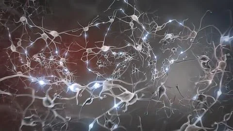 Neuron and synapses Illustrazione stock