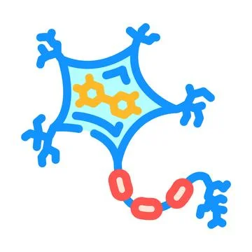 Neuron brain cell transmitting information science concept Stock Illustration