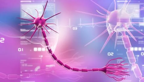 Neuron cell in abstract design Stock Illustration