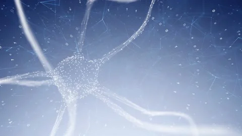 Neuron cell and binary numbers animation Vídeos de archivo 141338897