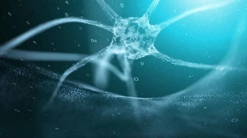 Neuron cell in the artistic digital binary network Stock Footage 337573122