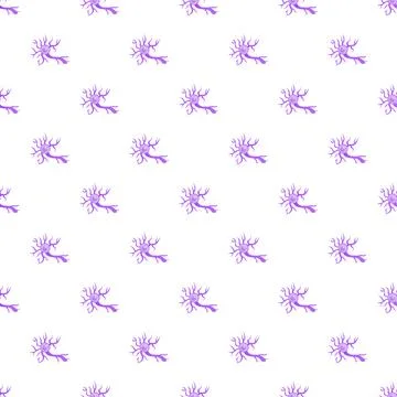 Neuron cell biology pattern in seamless design 스톡 일러스트