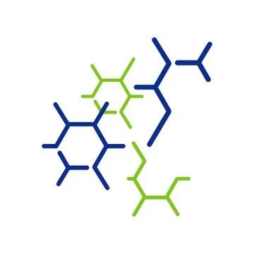 Neuron cell biotech nanotechnology molecule logo vector icon Stock Illustration