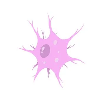 Neuron cell. Brain activity and dendrites. Stock Illustration
