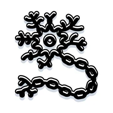 Neuron cell icon presenting nervous system concept Stock Illustration