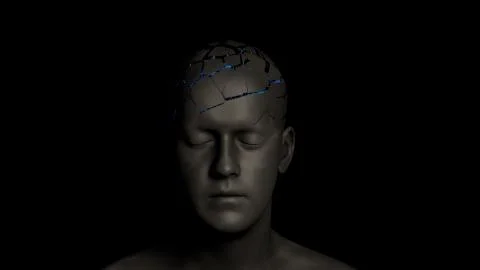 Neuron cell network inside the brain Stock Illustration