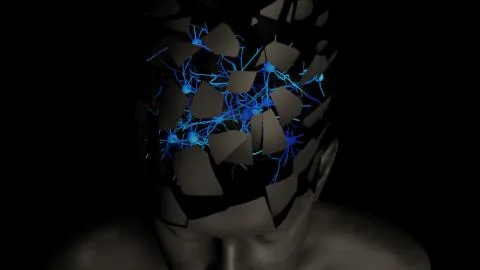 Neuron cell network inside the brain Stock-Illustration